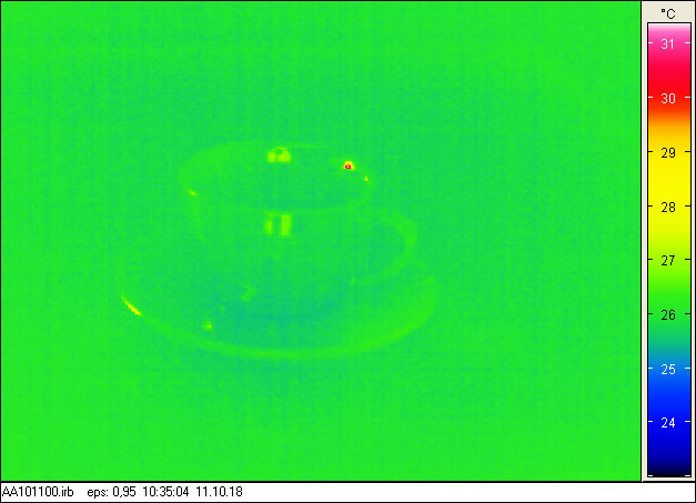 Beispiel für Thermografie an einer Kaffeetasse