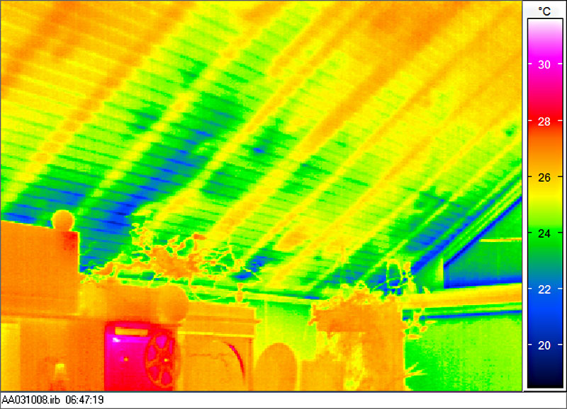 Thermografische Untersuchung: luftdichte Ebene weder luft- noch winddicht