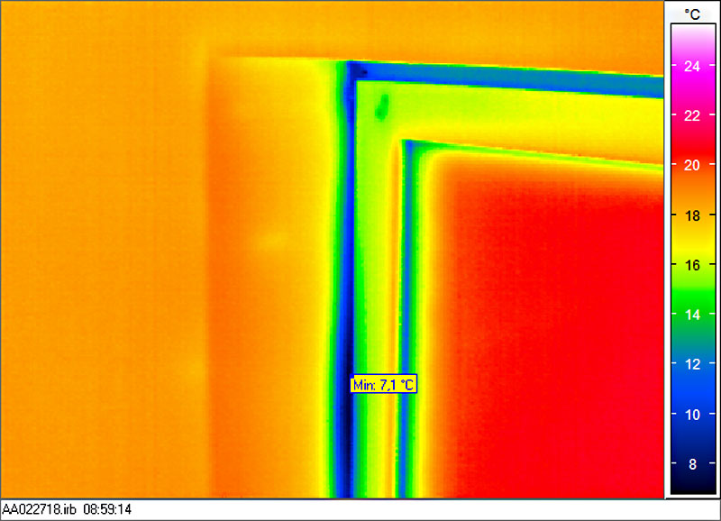 Thermografische Untersuchung: defekte Dichtung